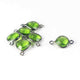 14 Pcs Peridot 925 Sterling Vermeil /Oxidized Sterling Silver Faceted Heart Shape Double Bail Connector - 15mmx9mm-16mmx10mm SS682 - Tucson Beads