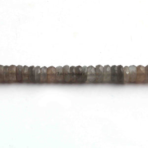 1  Strand Gray Moonstone  Faceted Rondelles - Moonstone Rondelles - 5mm-7mm  10  Inch BR1145 - Tucson Beads