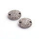 1 Pc Pave Diamond 925 Sterling Silver Oval Bead Connector - Diamond Charm Connector 12mmx9mm PDC048 - Tucson Beads