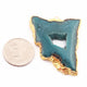 1 Pcs Green Druzzy Geode Raw Drusy Agate Slice Pendant - Electroplated Gold Druzy Pendant DRZ132 - Tucson Beads