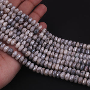 1  Strand Gray Silverite Faceted Rondelles  - Gemstone Rondelles  9mm-  15 Inches BR0455 - Tucson Beads