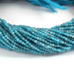 5 Strands  Apatite Faceted Gemstone Round Balls Beads- 2mm 13 inche RB508 - Tucson Beads