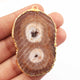 1 Pcs Brown Druzzy Geode Raw Drusy Agate Slice Pendant - Electroplated Gold Druzy Pendant DRZ136 - Tucson Beads