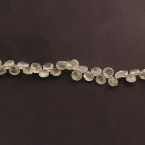 1  Strand Prehnite Faceted  Briolettes - Pear Shape  Briolettes 8mmx6mm-13mmx11mm-8.5 Inches BR01998 - Tucson Beads