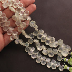 1  Strand Prehnite Faceted  Briolettes - Pear Shape  Briolettes 8mmx6mm-13mmx11mm-8.5 Inches BR01998 - Tucson Beads