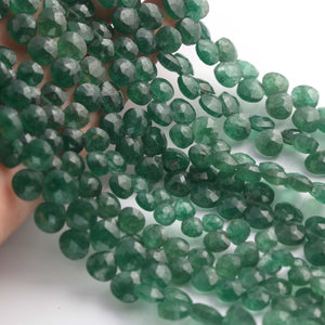1 Strand Green Strawberry  Faceted Briolettes - Heart Shape Briolettes  9mm 10 Inches BR02431 - Tucson Beads