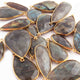 13 Pcs Labradorite 24k Gold Plated Faceted Pear Shape Gemstone Bezel Single Bail Pendant - 28mmx12mm-52mmx15mm PC583 - Tucson Beads