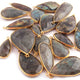 13 Pcs Labradorite 24k Gold Plated Faceted Pear Shape Gemstone Bezel Single Bail Pendant - 28mmx12mm-52mmx15mm PC583 - Tucson Beads
