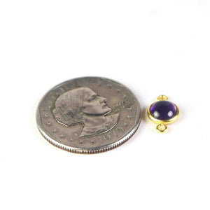 10 Pcs Amethyst 925 Sterling Vermeil Smooth Round Double Bail Connector -13mmx8mm SS634 - Tucson Beads