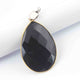 1  Pc Black Onyx Pear Shape  24k Gold Plated Pendant- 58mmx36mm PC1071 - Tucson Beads