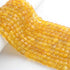 1 Strand Yellow Chalcedony Faceted Briolettes - Cube Shape Briolettes - 5mm-7mm- 8 Inches BR01705