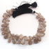 1 Strand Grey Moonstone Faceted Briolettes - Pear Shape  Briolettes - 9mmx7mm-14mmx11mm - 8 Inches BR01996