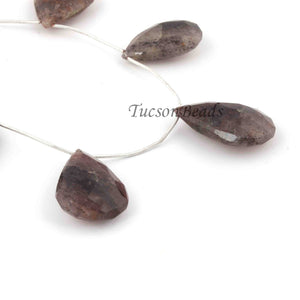 1  Long Strand Black Rutile Faceted Briolettes  -Pear Shape Briolettes- 32mmx 22 mm -8 Inches BR2160 - Tucson Beads