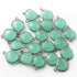 16 Pcs Aqua Chalcedony Oxidized Sterling Silver Gemstone Faceted Heart Shape Double Bail Connector -21mmx15mm  SS370