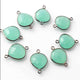 21 Pcs Aqua Chalcedony Oxidized Sterling Silver Gemstone Faceted Heart Shape Double Bail Connector -21mmx15mm  SS370 - Tucson Beads