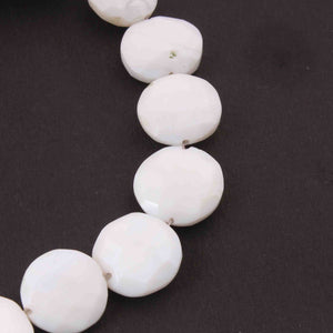 1 Strand White Faceted Opal Rondelles, CoinBeads ,Rondelle, Faceted Beads 12mm-15mm 8 Inches BR4060 - Tucson Beads