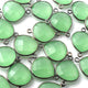 21 Pcs Green Chalcedony Oxidized Sterling Silver Gemstone Faceted Heart Shape Double Bail Connector -21mmx15mm  SS384 - Tucson Beads