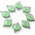 10 Pcs Green Chalcedony Oxidized Sterling Silver Gemstone Faceted Heart Shape Double Bail Connector -21mmx15mm  SS384