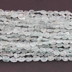 1 Strand Aquamarine  Faceted Briolettes -Leaf Shape Carved Briolettes  8mmx7mm-14mmx7mm  -13 Inches BR4111 - Tucson Beads