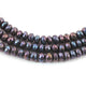 1 Strand Black Spinel Blue Coated Faceted Rondelles - Roundel Beads 6mm 10 Inch BR4045 - Tucson Beads