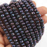 1 Strand Black Spinel Blue Coated Faceted Rondelles -  6mm 10 Inch BR4045