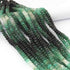 2 Strands Shaded Emerald Faceted Rondelles- Emerald Roundle Beads 5mm-6mm 15 Inch Long RB0120