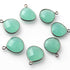 5 Pcs Aqua Chalcedony Oxidized  Sterling Silver Gemstone Faceted Heart Shape Single Bail Pendant -18mmx15mm  SS506