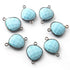 10 Pcs Turquoise Gemstone Faceted Oxidized Sterling Silver Heart Shape Double Bail Connector -21mmx15mm SS518