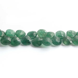 1  Strand  Green Strawberry Faceted Briolettes  -Heart Shape  Briolettes -9 mm-- 9 Inches BR02420 - Tucson Beads
