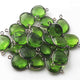 12 Pcs Peridot Gemstone Faceted Oxidized Sterling Silver Heart Shape Double Bail Connector -21mmx15mm SS505 - Tucson Beads