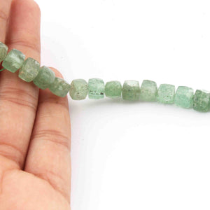1 Strand Green Rutile Cube Shape Briolettes - Green Rutile Briolettes 8mm  8 Inches BR1920 - Tucson Beads
