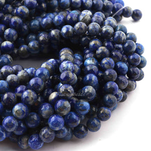 1 Strand Lapis , Best Quality ,AAA Quality , Smooth Round Balls - Smooth Balls Beads -9mm 15 Inches BR0048 - Tucson Beads