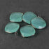 5 Pcs Aqua Chalcedony Faceted Cushion Shape Single Bail Pendant  -Oxidized Sterling Silver  20mmx17mm SS541