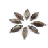 8  Pcs Labradorite  Oval Assorted Connector - Oxidized Silver Plated Faceted Oval Shape Connector -25mmx10mm-20mmx8mm  PC839