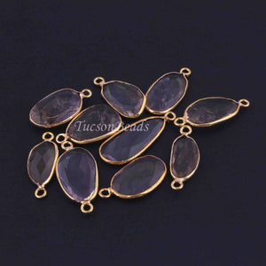 12 Pcs Mix Stone 24k Gold Plated Faceted Assorted Shape Connector/Pendant -  Mix Stone Bezel Connector 21mmx11mm-23mmx8mm PC038 - Tucson Beads