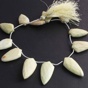 1  Long Strand Yellow Opal Faceted Briolettes  -Fancy Shape Briolettes- 18mmx13mm-28mmx13mm -9 Inches BR1190 - Tucson Beads