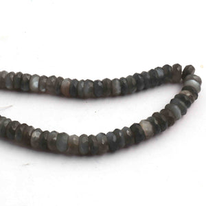 1  Strand Gray Moonstone Faceted Rondelles - Moonstone Rondelles - 4mm-6mm  10  Inch BR1115 - Tucson Beads