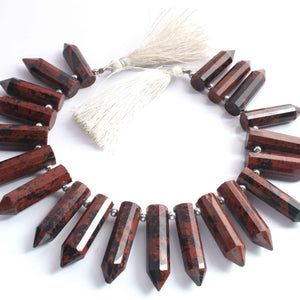 1  Long Strand Shaded Brown Jasper Faceted Briolettes - Fancy Shape Briolettes -34mmx9mm-28mmx9mm - 9 Inches BR02355 - Tucson Beads