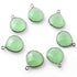 9 Pcs Green Chalcedony Oxidized  Sterling Silver Gemstone Faceted Heart Shape Single Bail Pendant -18mmx15mm  SS510