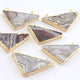 6 PCS Shaded Gray Stone Druzzy Trillion Shape  double Bail Pendant -Electroplated Gold Druzy Pendant DRZ147 - Tucson Beads