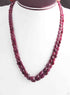 280 Ct. 2 Strands Of Genuine Natural Garnet Necklace - Smooth Oval Beads - Rare & Natural Garnet Necklace - Stunning Elegant Necklace - BRU182