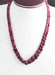 280 Ct. 2 Strands Of Genuine Garnet Necklace - Smooth Oval Beads - Rare & Natural Garnet Necklace - Stunning Elegant Necklace - BRU182 - Tucson Beads