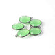 10 Pcs Green Chalcedony Oxidized Sterling Silver Faceted Round Shape Pendant /Connector - Gemstone 21mmx15mm SS809 - Tucson Beads