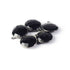5 Pcs Black Onyx Oxidized Sterling Silver Faceted Round Shape Pendant -18mmx15mm SS933
