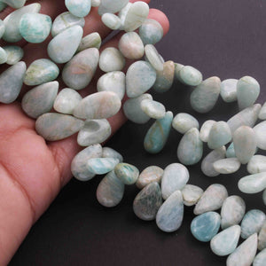1 Strand Amazonite Smooth  Briolettes - Pear Drop Beads  11mmx9mm -23mmx12mm 9.5 Inches BR01691 - Tucson Beads