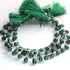 1 Strand Emerald Smooth Briolettes -Semi Precious Tear Drop Briolettes Beads -  9mmx6mm-7mmx5mm 8 Inches BR02341