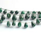1 Strand Green Onyx Smooth Briolettes - Pear Shape , Jewelry Making Supplies -  9mmx6mm-7mmx5mm 8 Inches BR4360 - Tucson Beads