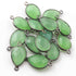 7 Pcs Green Chalcedony Gemstone Faceted Pear Oxidized Sterling Silver Double Bail Connector -21mmx11mm  SS526