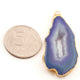 5 Pcs Blue Agate Druzzy  Geode Raw Drusy Agate Slice Pendant -Electroplated Gold Druzy Pendant DRZ155 - Tucson Beads