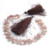 1  Long Strand Chocolate Moonstone Faceted Briolettes -Heart Shape Briolettes   6mmX7mm-8mmx7mm  8  Inches BR02349